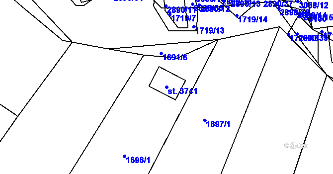 Parcela st. 3741 v KÚ Bystřice pod Hostýnem, Katastrální mapa