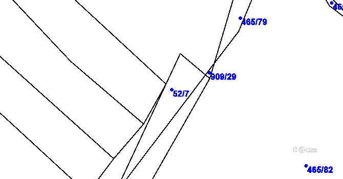 Parcela st. 52/7 v KÚ Rychlov u Bystřice pod Hostýnem, Katastrální mapa