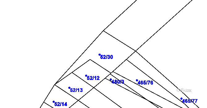 Parcela st. 52/10 v KÚ Rychlov u Bystřice pod Hostýnem, Katastrální mapa