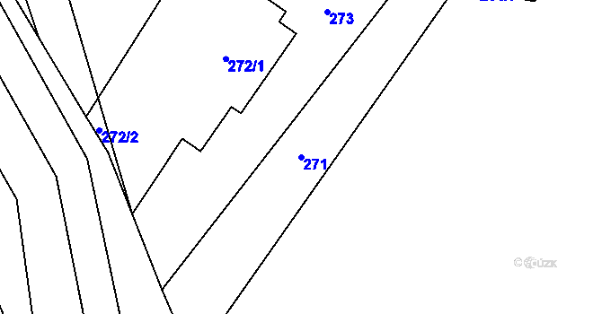 Parcela st. 271 v KÚ Rychlov u Bystřice pod Hostýnem, Katastrální mapa