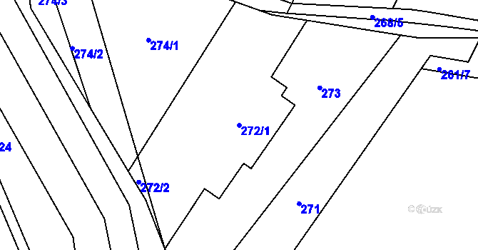 Parcela st. 272 v KÚ Rychlov u Bystřice pod Hostýnem, Katastrální mapa