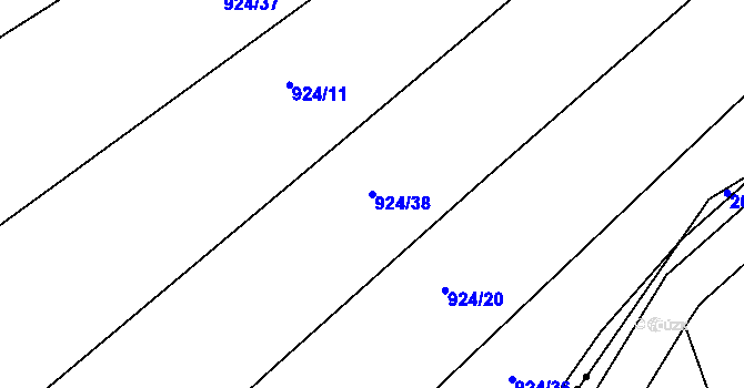 Parcela st. 924/38 v KÚ Rychlov u Bystřice pod Hostýnem, Katastrální mapa