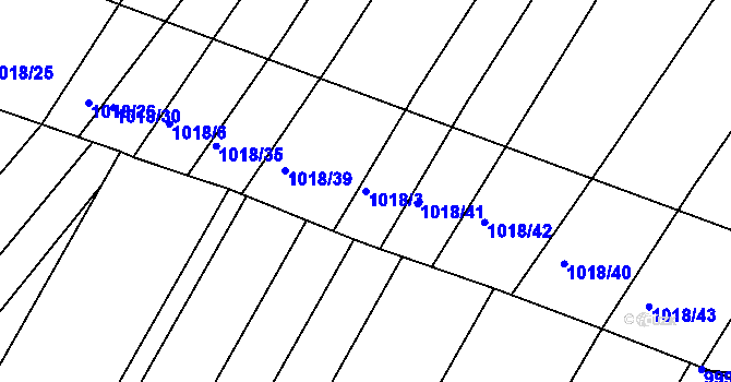 Parcela st. 1018/3 v KÚ Rychlov u Bystřice pod Hostýnem, Katastrální mapa