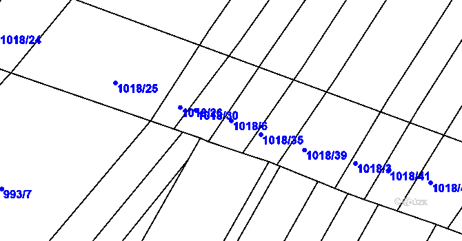 Parcela st. 1018/6 v KÚ Rychlov u Bystřice pod Hostýnem, Katastrální mapa