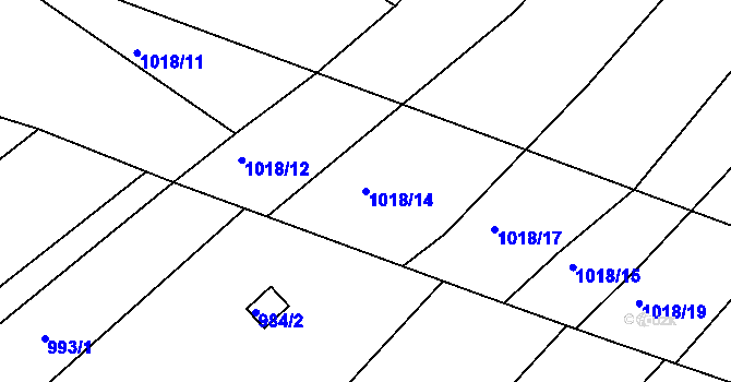 Parcela st. 1018/14 v KÚ Rychlov u Bystřice pod Hostýnem, Katastrální mapa