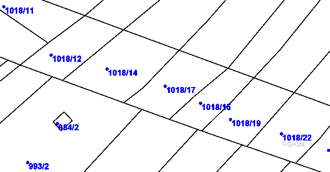 Parcela st. 1018/17 v KÚ Rychlov u Bystřice pod Hostýnem, Katastrální mapa