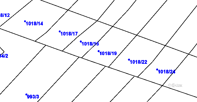 Parcela st. 1018/19 v KÚ Rychlov u Bystřice pod Hostýnem, Katastrální mapa