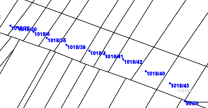 Parcela st. 1018/41 v KÚ Rychlov u Bystřice pod Hostýnem, Katastrální mapa