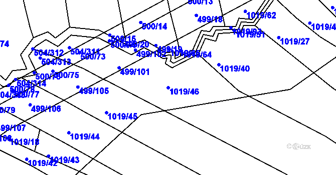 Parcela st. 1019/46 v KÚ Rychlov u Bystřice pod Hostýnem, Katastrální mapa