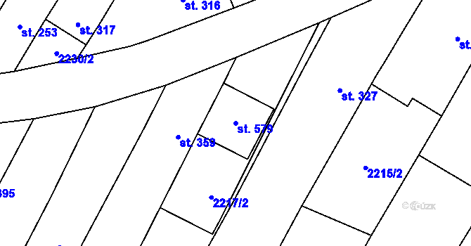 Parcela st. 579 v KÚ Bystřice pod Lopeníkem, Katastrální mapa