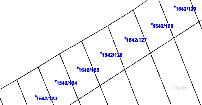 Parcela st. 1542/126 v KÚ Bystřice pod Lopeníkem, Katastrální mapa