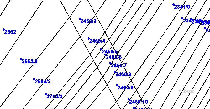 Parcela st. 2460/6 v KÚ Bystřice pod Lopeníkem, Katastrální mapa