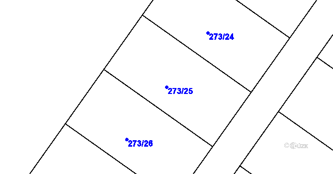 Parcela st. 273/25 v KÚ Bystřice pod Lopeníkem, Katastrální mapa