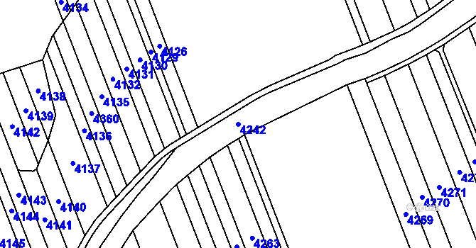 Parcela st. 4242 v KÚ Bystřice pod Lopeníkem, Katastrální mapa