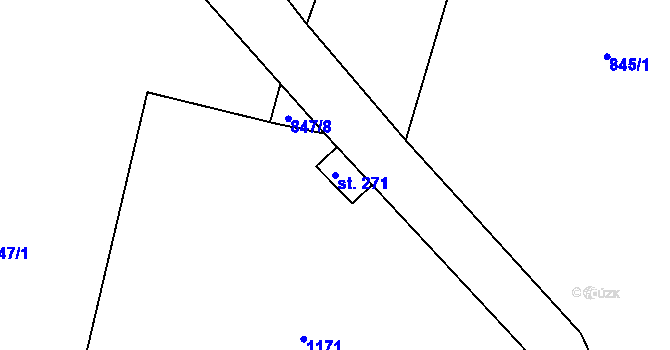 Parcela st. 271 v KÚ Byšice, Katastrální mapa