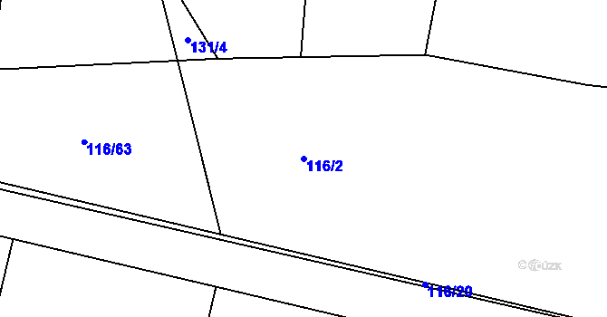 Parcela st. 116/2 v KÚ Byšice, Katastrální mapa