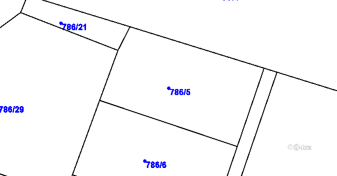 Parcela st. 786/5 v KÚ Byšice, Katastrální mapa