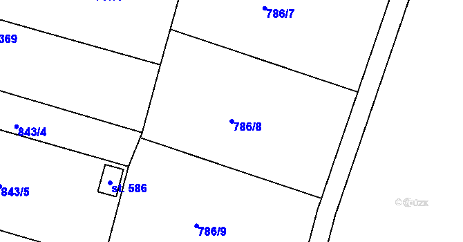 Parcela st. 786/8 v KÚ Byšice, Katastrální mapa