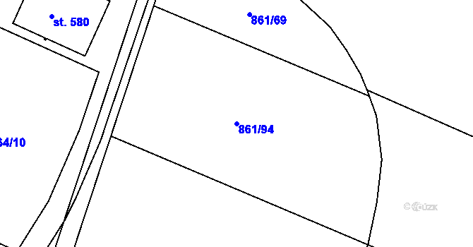 Parcela st. 861/94 v KÚ Byšice, Katastrální mapa