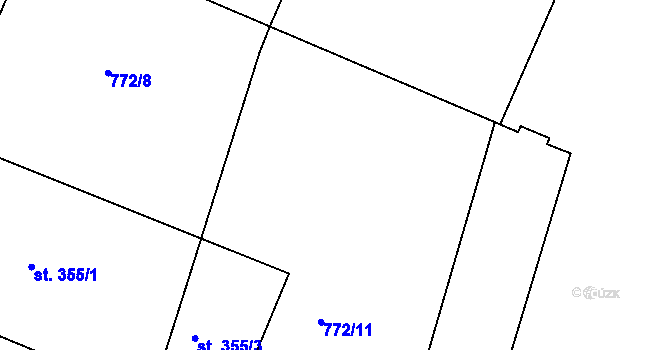 Parcela st. 380/1 v KÚ Byšice, Katastrální mapa