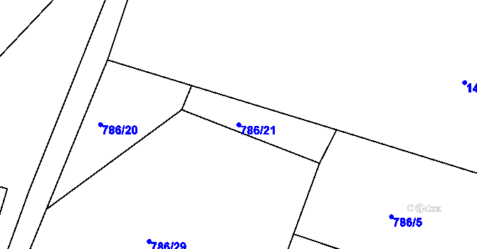 Parcela st. 786/21 v KÚ Byšice, Katastrální mapa