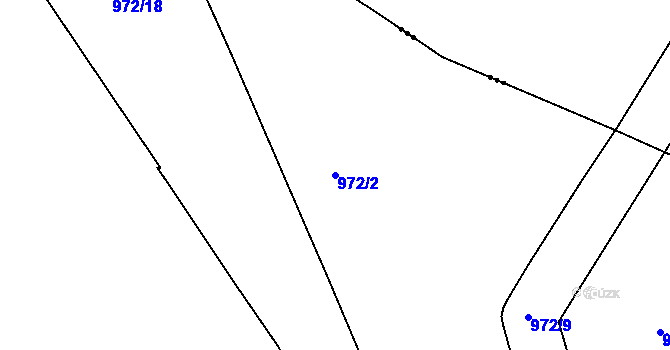 Parcela st. 972/2 v KÚ Byšice, Katastrální mapa