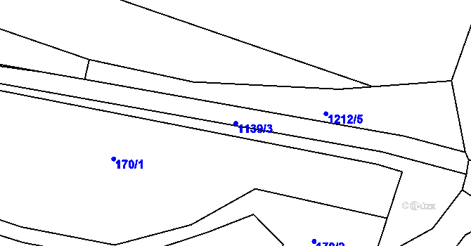 Parcela st. 1139/3 v KÚ Byšice, Katastrální mapa