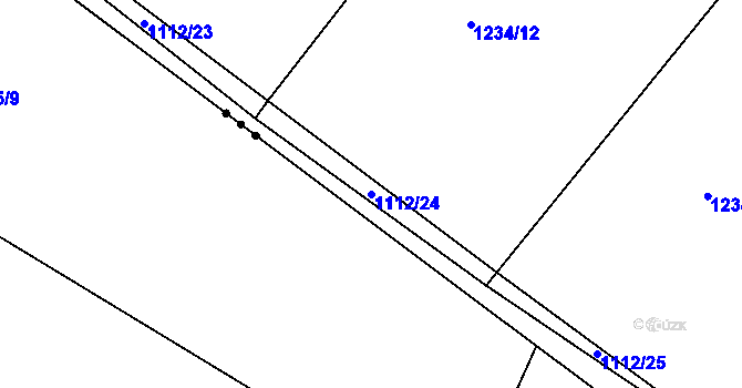 Parcela st. 1112/24 v KÚ Byšice, Katastrální mapa