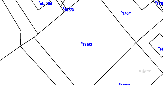 Parcela st. 175/2 v KÚ Hostín u Mělníka, Katastrální mapa
