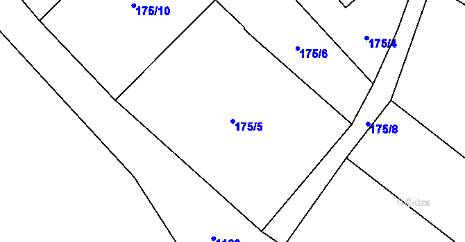 Parcela st. 175/5 v KÚ Hostín u Mělníka, Katastrální mapa