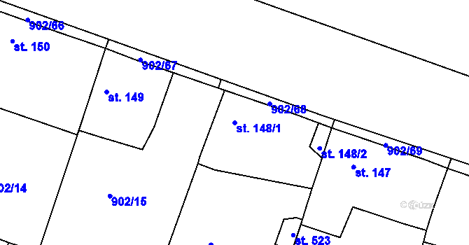 Parcela st. 148/1 v KÚ Liblice, Katastrální mapa
