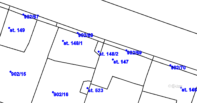 Parcela st. 148/2 v KÚ Liblice, Katastrální mapa