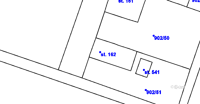 Parcela st. 162 v KÚ Liblice, Katastrální mapa