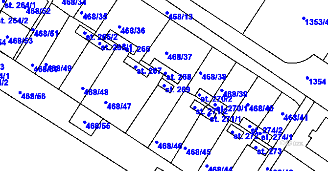 Parcela st. 269 v KÚ Liblice, Katastrální mapa