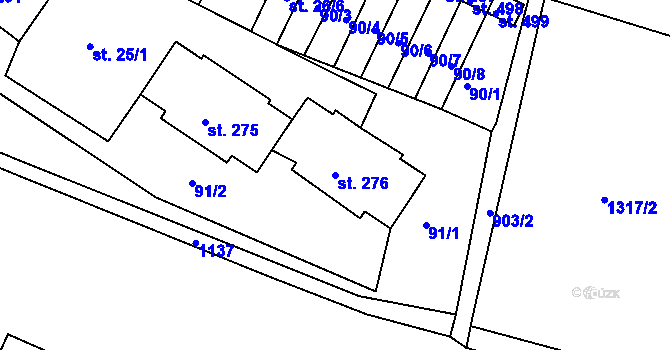 Parcela st. 276 v KÚ Liblice, Katastrální mapa