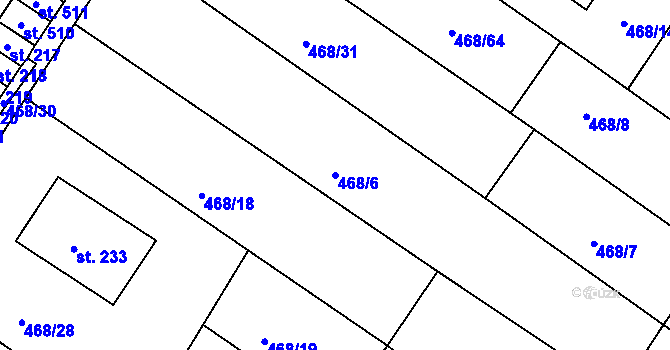 Parcela st. 468/6 v KÚ Liblice, Katastrální mapa