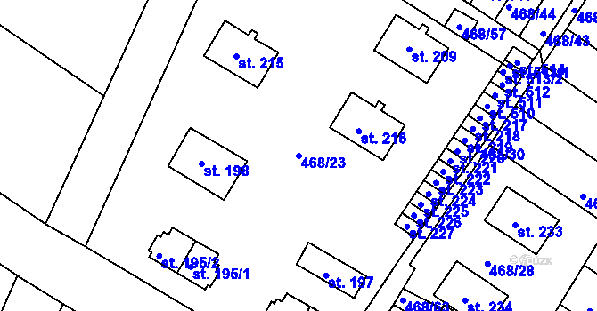 Parcela st. 468/23 v KÚ Liblice, Katastrální mapa