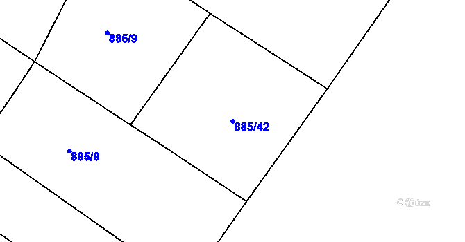 Parcela st. 885/42 v KÚ Liblice, Katastrální mapa
