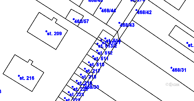 Parcela st. 512 v KÚ Liblice, Katastrální mapa