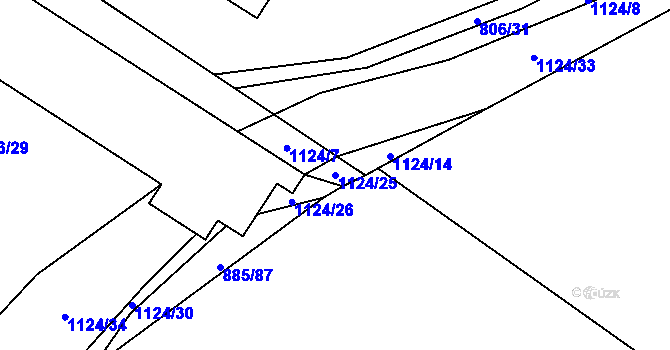 Parcela st. 1124/25 v KÚ Liblice, Katastrální mapa