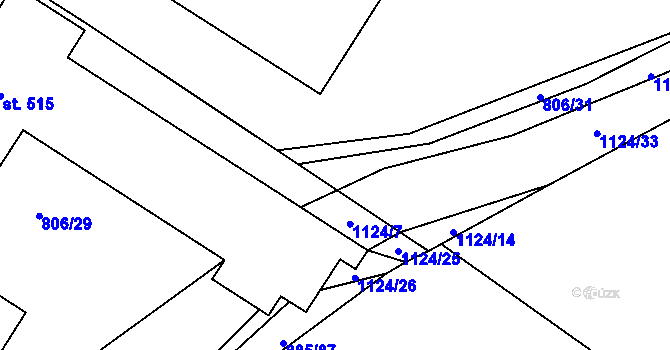Parcela st. 1124/31 v KÚ Liblice, Katastrální mapa
