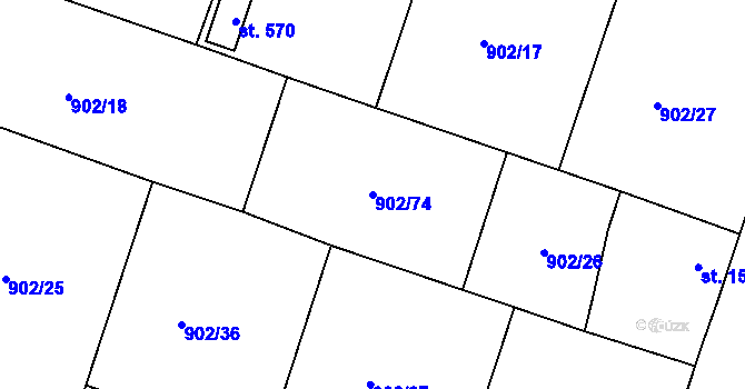 Parcela st. 902/74 v KÚ Liblice, Katastrální mapa