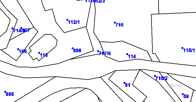 Parcela st. 717/6 v KÚ Býškovice, Katastrální mapa