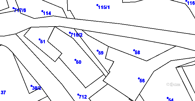 Parcela st. 59 v KÚ Býškovice, Katastrální mapa