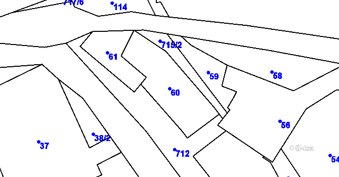 Parcela st. 60 v KÚ Býškovice, Katastrální mapa
