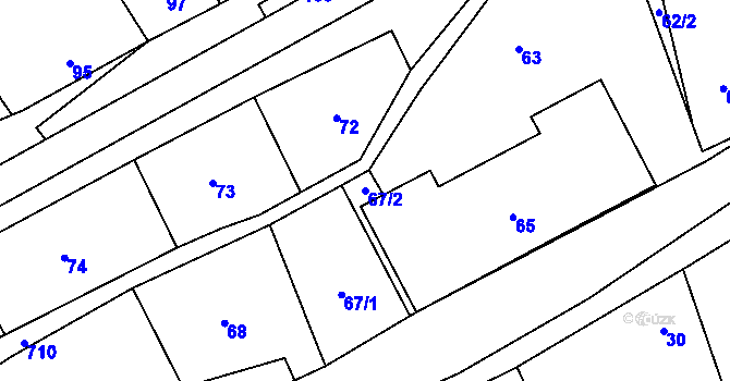 Parcela st. 67/2 v KÚ Býškovice, Katastrální mapa