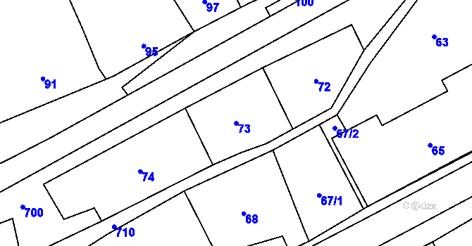Parcela st. 73 v KÚ Býškovice, Katastrální mapa