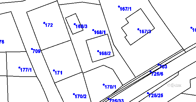 Parcela st. 168/2 v KÚ Býškovice, Katastrální mapa