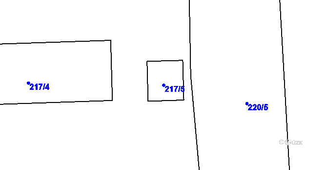 Parcela st. 217/5 v KÚ Býškovice, Katastrální mapa