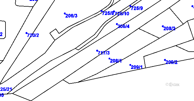 Parcela st. 717/3 v KÚ Býškovice, Katastrální mapa